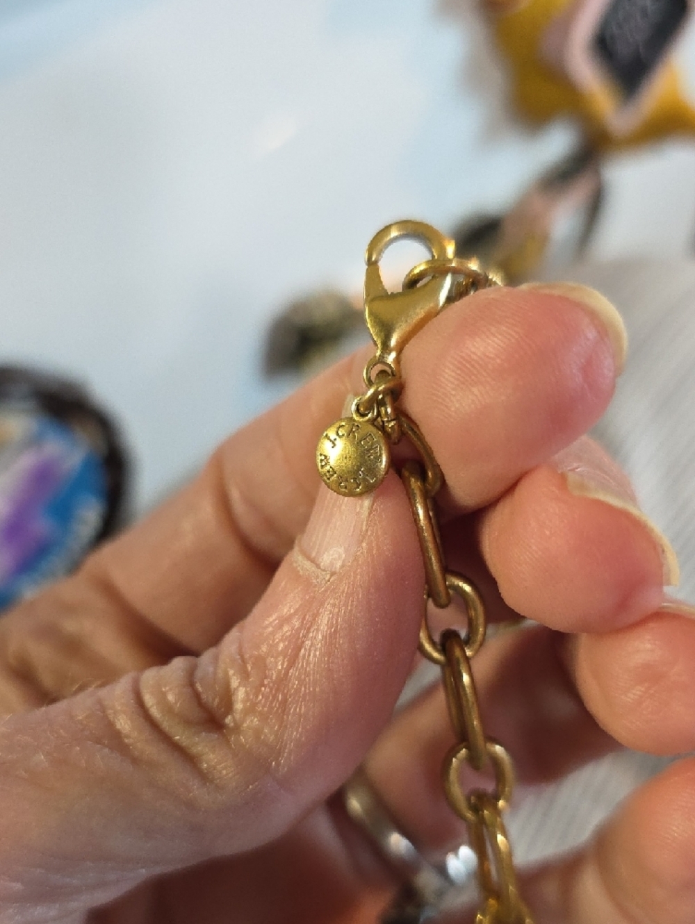 J. Crew faux tortoise shell and gold link statement Neclace - Picture 5 of 5